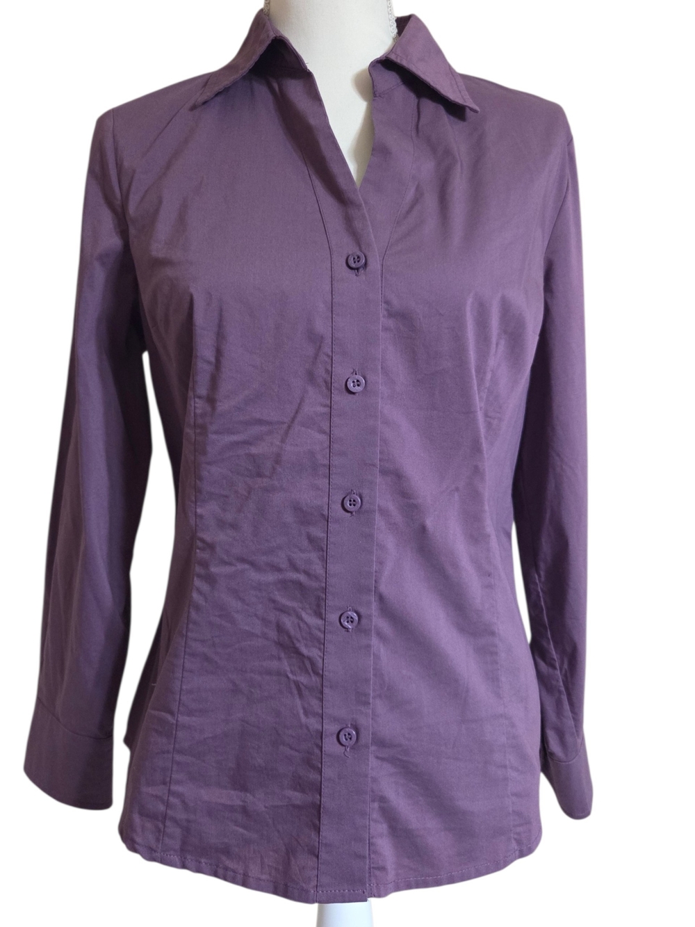 Worthington Plum Button Down Blouse